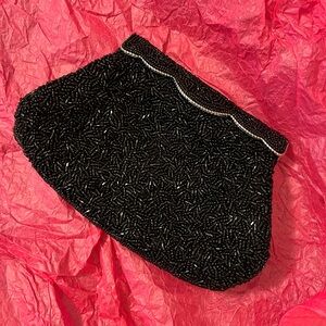 Nina Black Beaded Clutch